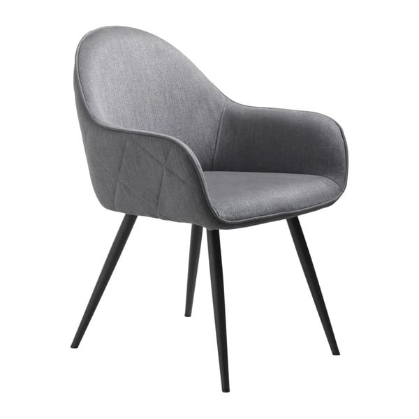 Szürke kárpitozott karfás étkezőfotel Minto – Unique Furniture