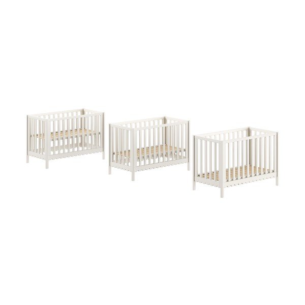 Bézs borovi fenyő babaágy állítható magassággal 60x120 cm Swingo – Vipack-image-2