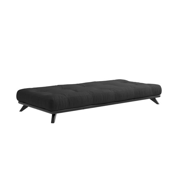 Comfort fekete egyszemélyes ágy fenyőfából, 90 x 200 cm - Karup Design
