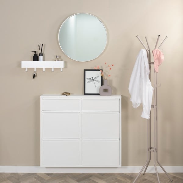 Fehér fém billenő ajtós cipőtartó 98x86x15 cm Billy – Spinder Design-image-1