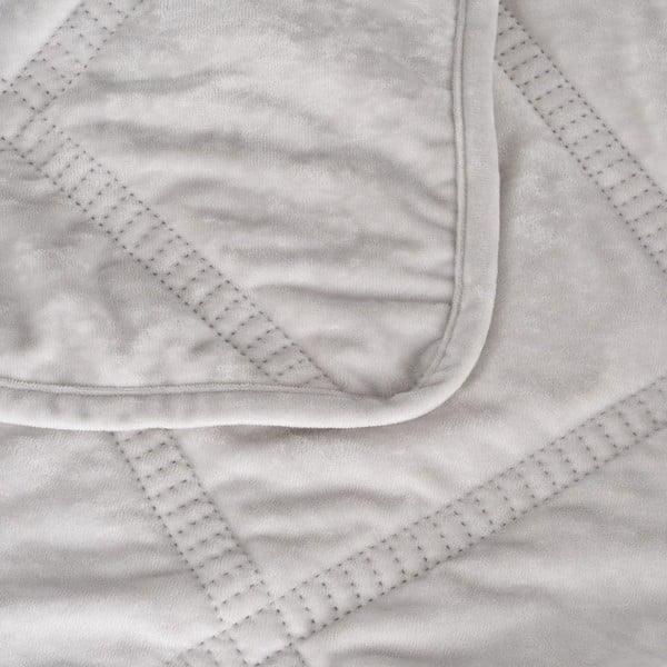 Krémszínű bársony steppelt ágytakaró 180x260 cm – Ixia-image-1