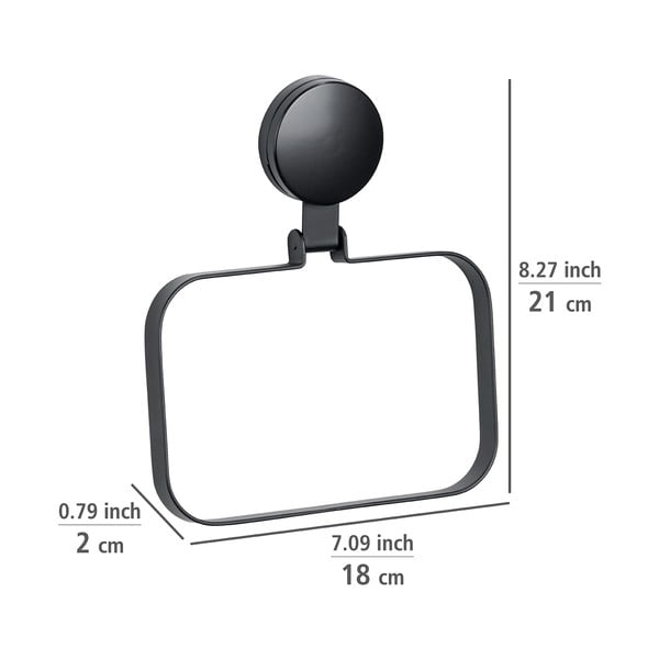Static-Loc® Plus fekete fali törölközőtartó - Wenko-image-3