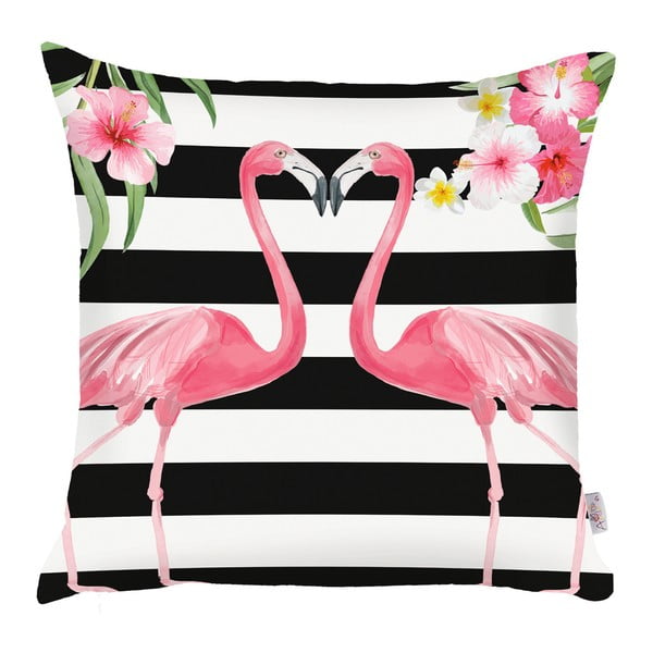 Lovely Flamingos fekete-fehér párnahuzat, 43 x 43 cm - Mike & Co. NEW YORK