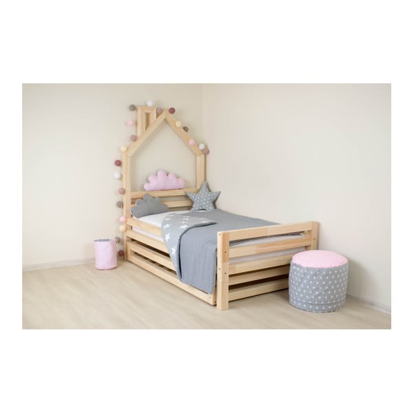 Fehér ágyfiók és 4 ágyláb, 90 x 180 cm-es ágyhoz - Benlemi-image-1