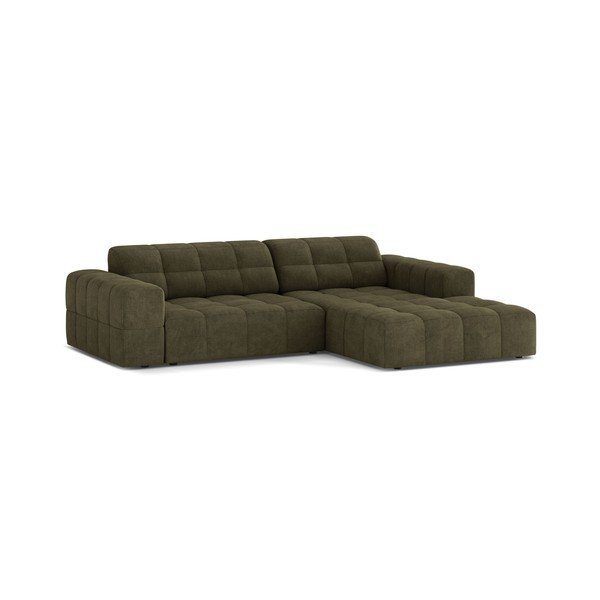 Khaki zsenília sarokkanapé (jobb oldali-heverő résszel) Chicago – Cosmopolitan Design-image-1