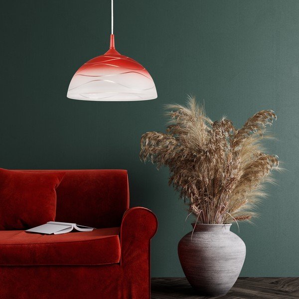 Piros függőlámpa ø 30 cm Sfera – LAMKUR-image-1