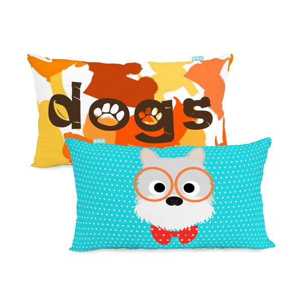 Dogs kétoldalas, pamut párnahuzat, 50 x 30 cm - Mr. Fox-image-3