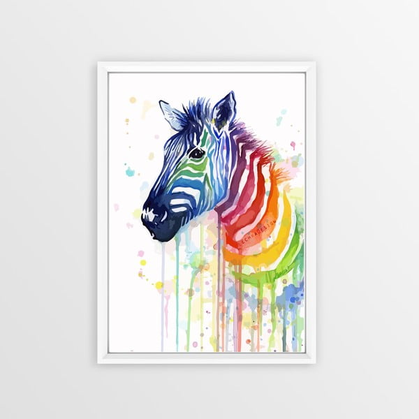 Rainbow Zebra kép, 30 x 20 cm - Piacenza Art