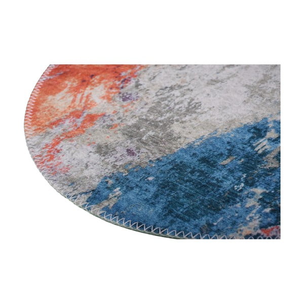 Kék-narancssárga mosható kerek szőnyeg ø 80 cm – Vitaus-image-2