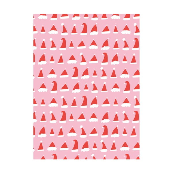 Santa Hats 5 ív rózsaszín-piros csomagolópapír, 50 x 70 cm - eleanor stuart