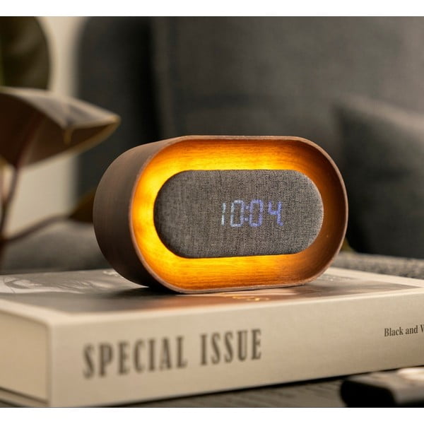 Digitális ébresztőóra Lumos Walnut – Gingko-image-1
