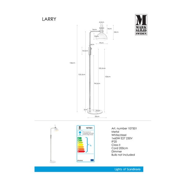 Larry fehér állólámpa - Markslöjd-image-3