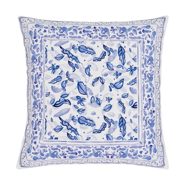 Andrea kék-bézs pamut dekoratív párnahuzat, 45 x 45 cm - Westwing Collection