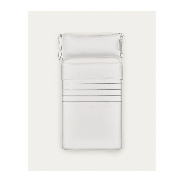 Fehér egyszemélyes hosszabbított pamut-perkál ágyneműhuzat 150x220 cm Cintia – Kave Home-image-4