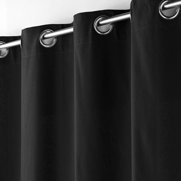 Fekete mikroszatén függöny 140x240 cm Shana – douceur d'intérieur-image-2