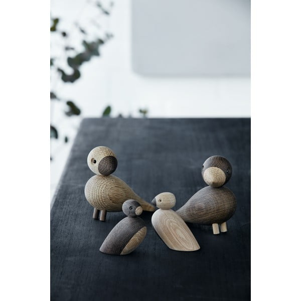 Bojesen Denmark Pair of Sparrows 2 db dekorációs figura tömör tölgyfából - Kay-image-1