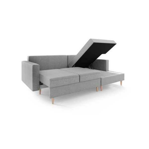 Aubrieta szürke kinyitható kanapé tárolóhellyel, jobb oldali kivitel - Mazzini Sofas-image-2