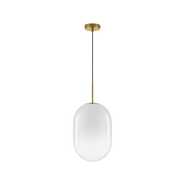 Fehér-aranyszínű üveg függőlámpa ø 24 cm Chrysi – Nova Luce
