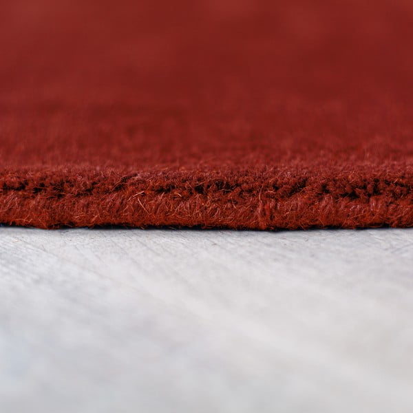 Téglavörös kézi szövésű gyapjú kerek szőnyeg ø 200 cm Mia Segment – Flair Rugs-image-4