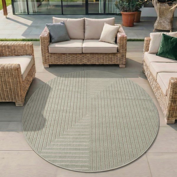 Zöld kerek kültéri-beltéri szőnyeg ø 160 cm Nova 1202 – Ayyildiz Carpets-image-1