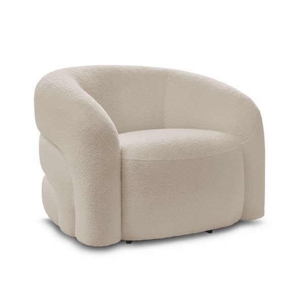 Bézs forgó buklé fotel Elina – Bobochic Paris