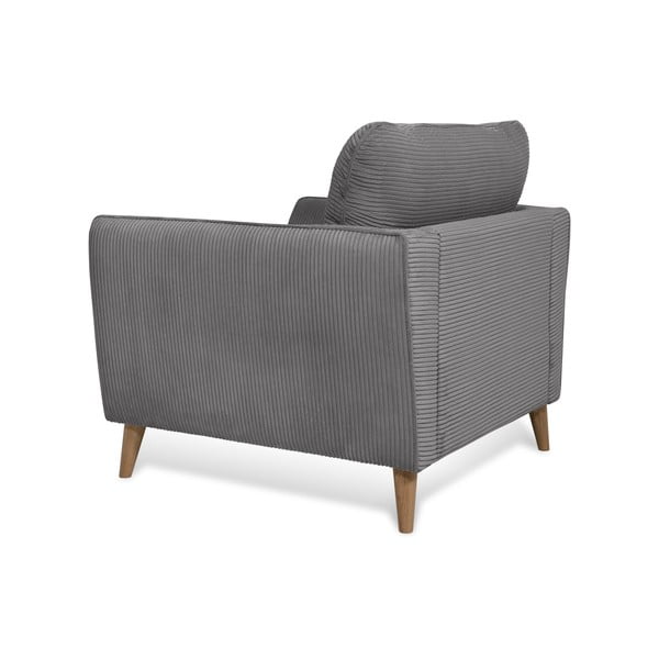 Sötétszürke kordbársony fotel Paris – Scandic-image-4