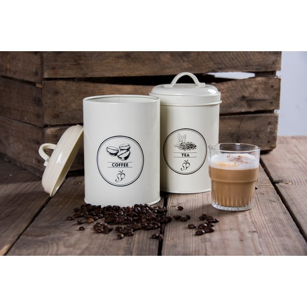 Kávétartó-teatartó acél doboz szett 3 db-os – Esschert Design-image-3