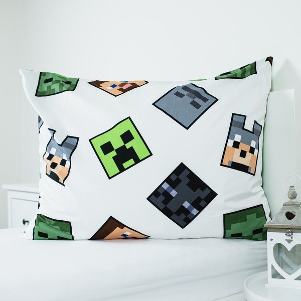 Zöld egyszemélyes mikroszálas gyerek ágyneműhuzat 140x200 cm Minecraft Block Stack – Jerry Fabrics-image-4
