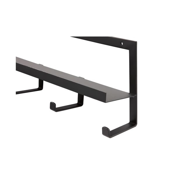 Fekete fém fali fogas polccal Quinn – WOOOD-image-3