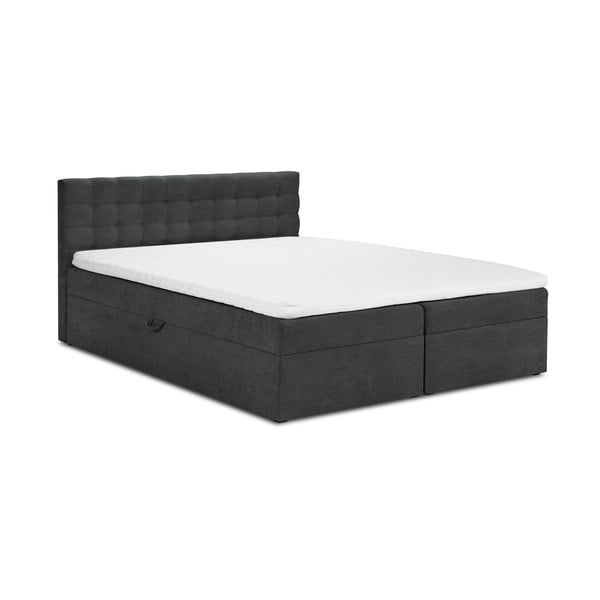 Sötétszürke boxspring ágy tárolóhellyel 180x200 cm Jade – Mazzini Beds
