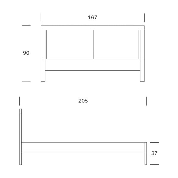 Koli Tina kézzel készített fehér tömör nyírfa ágy, 160 x 200 cm - Kiteen-image-1