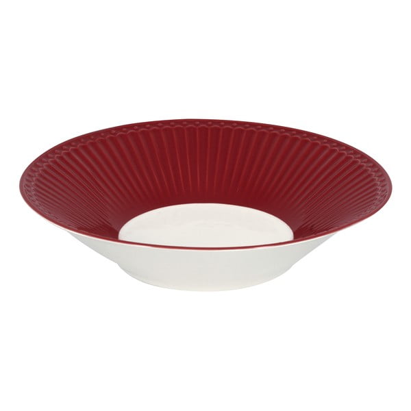Piros-fehér mély porcelán tányér ø 23 cm Alice – Green Gate