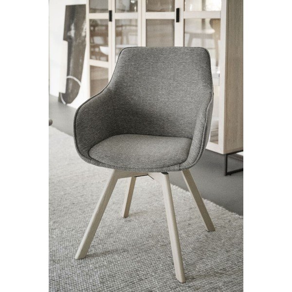 Bézs kárpitozott étkezőfotel szett 2 db-os Alison – Rowico-image-1