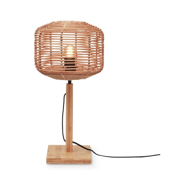Natúr színű asztali lámpa rattan búrával (magasság 40 cm) Tanami – Good&Mojo