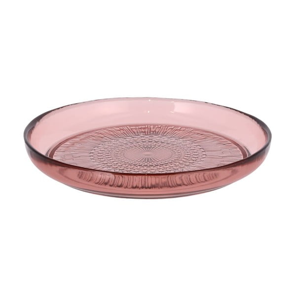 Kusintha rózsaszín üveg tányér, ø 18 cm - Bitz