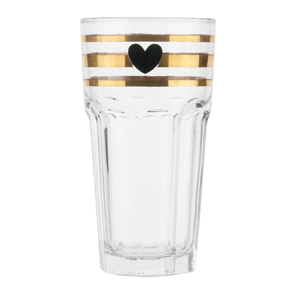 Gold Stripes üveg pohár, 16 cm - Miss Étoile