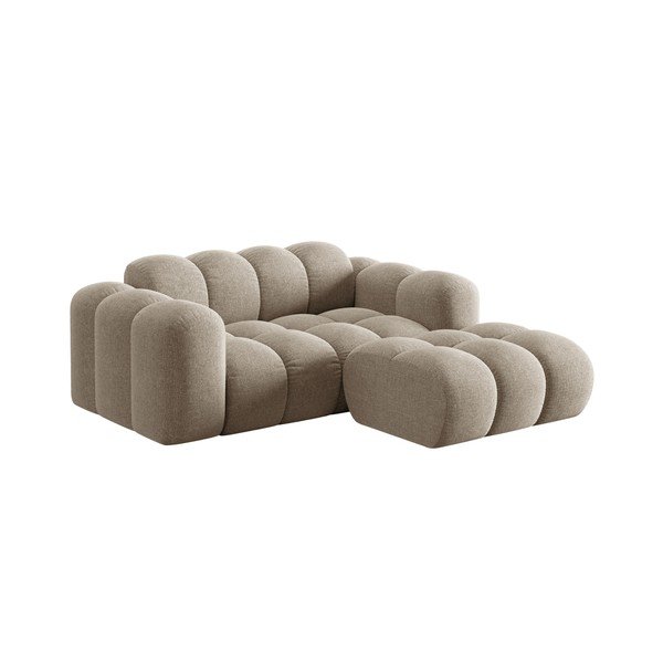 Világosbarna zsenília sarokkanapé (jobb oldali-heverő résszel) Treno – Cosmopolitan Design-image-1