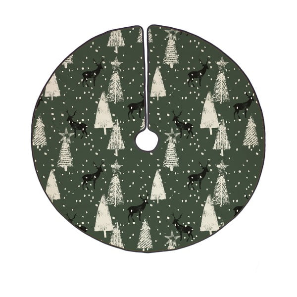 Deer in the Forest pamut szőnyeg a karácsonyfa alá, ø 130 cm - Butter Kings