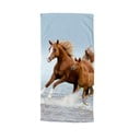 Kék-barna gyerek bársony strandtörölköző 75x150 cm Free – Good Morning