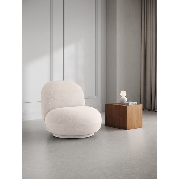 Fehér buklé fotel Chuck – Micadoni Home-image-1