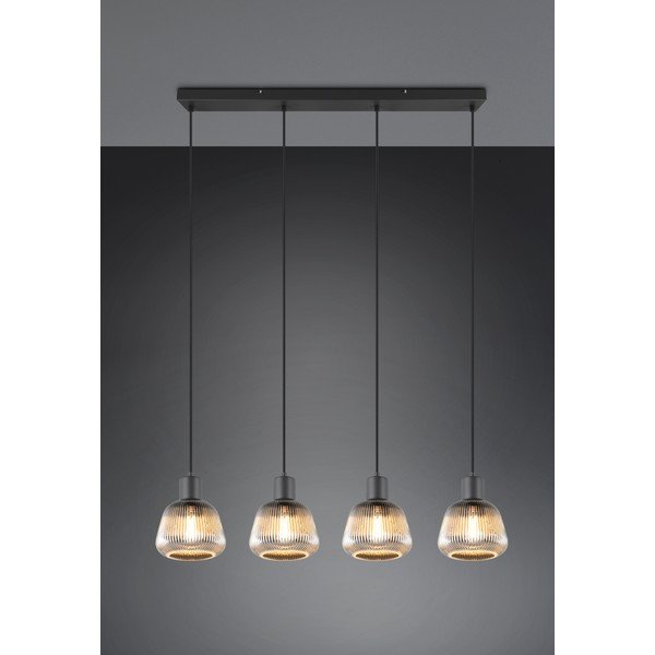 Fekete függőlámpa üveg búrával ø 15 cm Tarifa – Trio-image-1