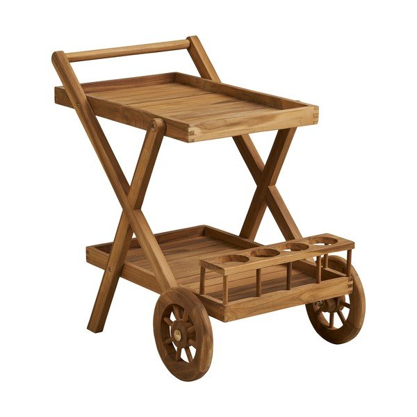 Tömörfa gurulós zsúrkocsi 50x86 cm Pasaku – House Nordic