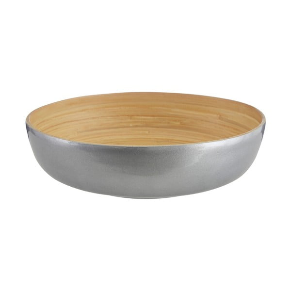 Ezüstszínű, bambusz szervírozó tálka, ⌀ 30 cm - Premier Housewares