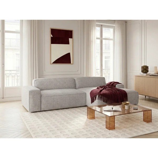 Szürke kinyitható-elektromos ülésállítással sarokkanapé (jobb oldali) Abel – Bobochic Paris-image-4