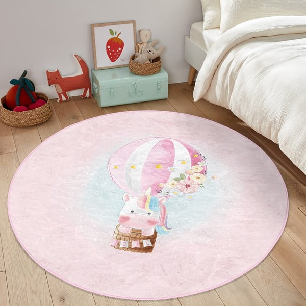 Rózsaszín gyerek szőnyeg ø 80 cm Comfort – Mila Home-image-4