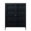 Fekete fém tálalószekrény 110x140 cm Carmel – Unique Furniture