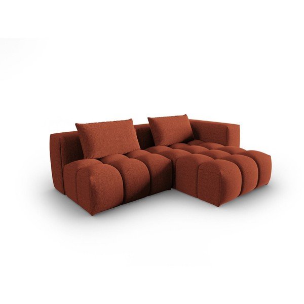 Terrakotta színű sarokkanapé (jobb oldali-heverő résszel) Verona – Cosmopolitan Design