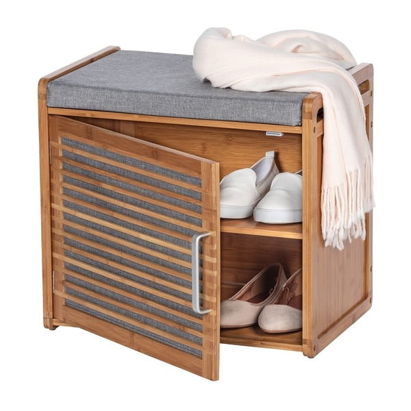 Szürke-barna bambusz ülőkés cipőtartó Bahari – Wenko-image-4
