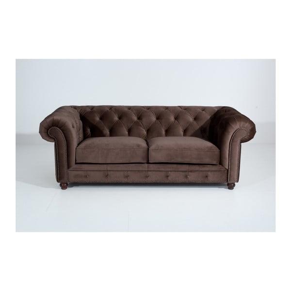 Orleans Velvet sötétbarna kanapé, 216 cm - Max Winzer