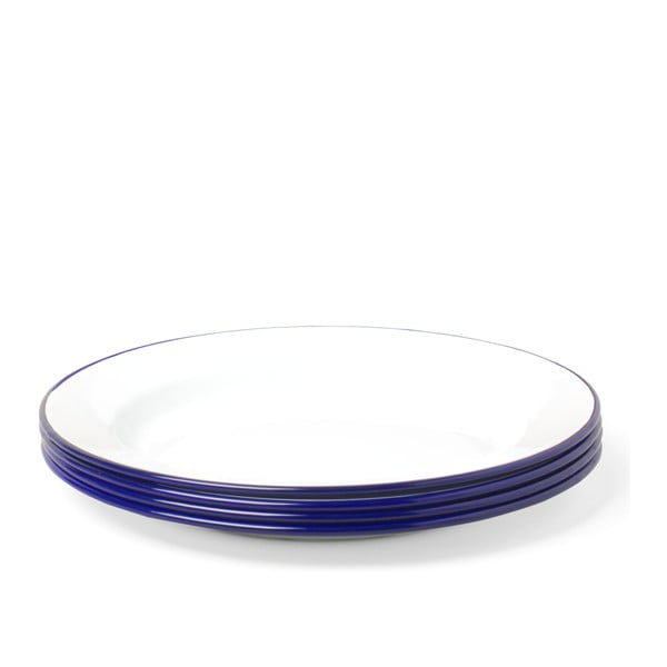 4 darabos kék-fehér zománcozott tányér szett - Falcon Enamelware